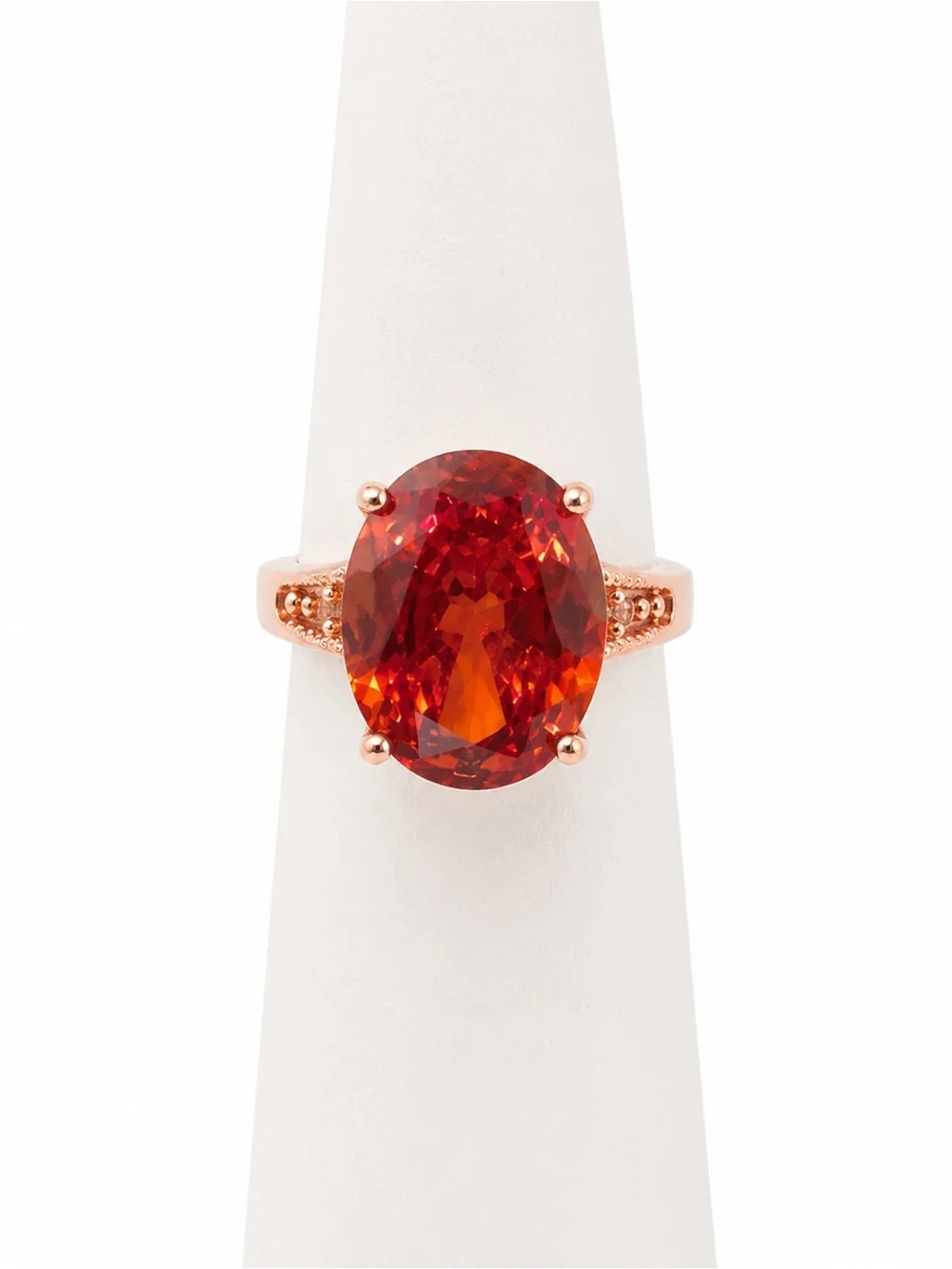 Rose gold crystal statement cocktail ring size 7.5